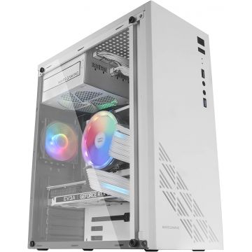 Mars Gaming MC100 RGB avec panneau vitré, blanche