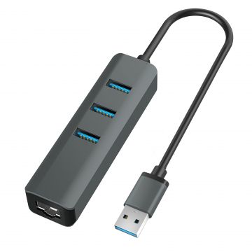 Hub USB 3 ports avec RJ45 VAKOSS TC-4502X