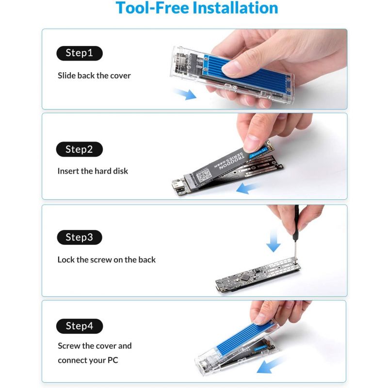 Boitier Orico pour SSD M.2 PCIe NVMe vers USB C - CARON Informatique -  Calais