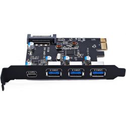 Carte contrôleur 3x USB3.0 + 1x USB-C PCI-E