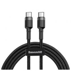 Câble Baseus USB-C USB-C PD2.0, 60W 20V 3A, nylon, 2m, noir - CATKLF-HG1
