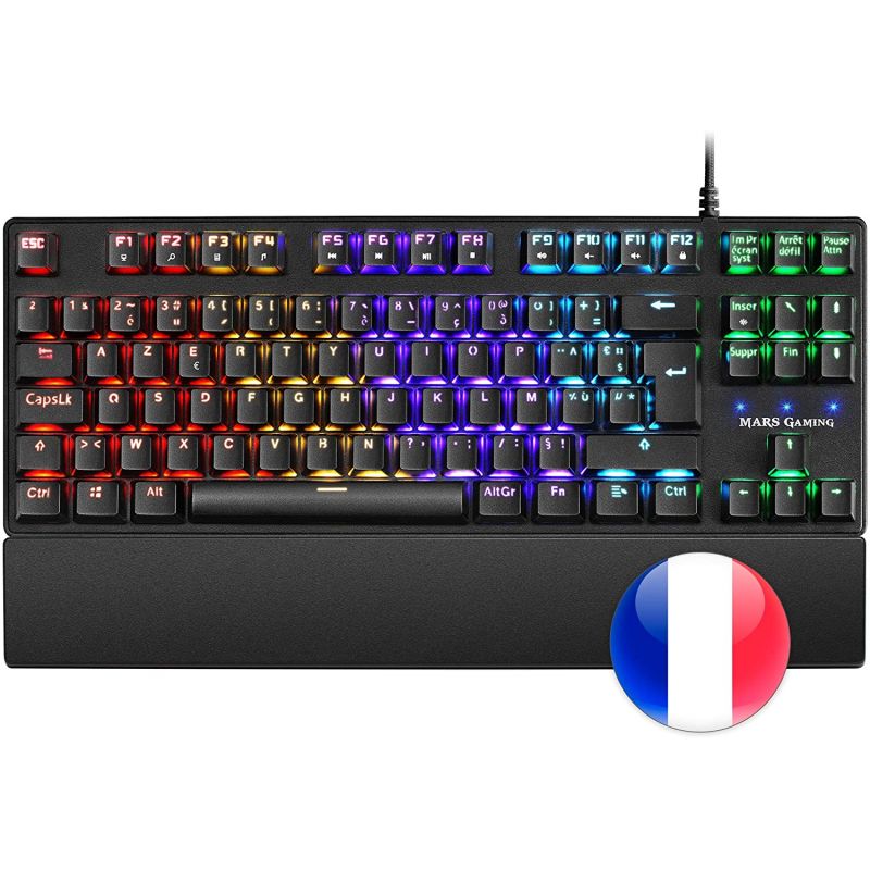 Clavier Gamer mécanique Mars Gaming (Outemu Blue Switch) - MKXTKL RGB (Noir)  - CARON Informatique - Calais