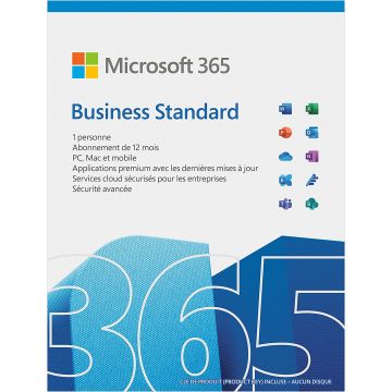 Microsoft 365 Business Standard, 1 utilisateur, 5 PC/MAC, abonnement 1 an