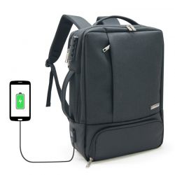 Sacoche/Sac à Dos Ordinateur 15,6'' Serrure et port USB Noir