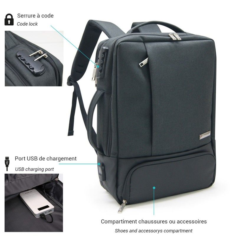 StarTech.com Sac à Dos Ordinateur Portable 15,6 pouces avec Compartiments  Amovible pour Accessoires - Sac