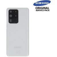 Vitre arrière + vitre caméra Blanche Samsung Galaxy S20 Ultra G988F (Officiel)