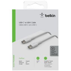 BELKIN Câble USB-C vers USB-C - 2m - charge rapide - CAB003BT2MWH