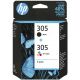 Cartouche HP 305, pack de cartouches noire et couleu