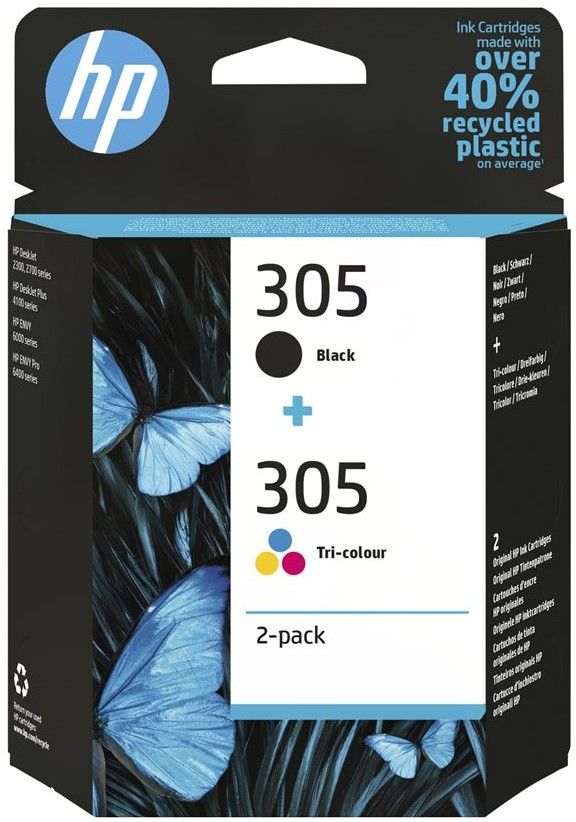 Pack de 2 cartouches d'encre compatibles 305 XL pour imprimante HP Deskjet  2755e