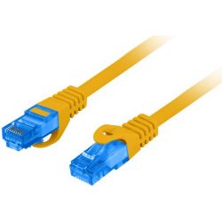 Câble réseau 50cm ethernet RJ45 S/FTP Cat 6A Gigabit, jaune orange