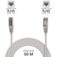 Cable réseau 50m ethernet RJ45 Cat 6 Gigabit