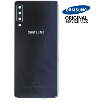 Vitre arrière + vitre caméra Noir Samsung Galaxy A7 2018 SM-750F (Officiel)