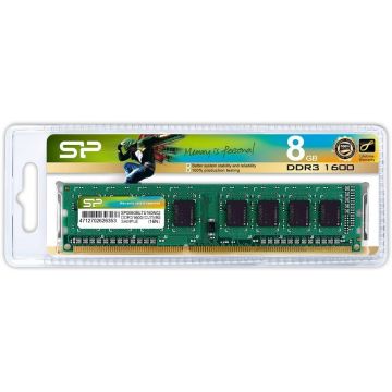 DIMM 8Go DDR3 1600Mhz SILICON POWER - 1.5V - SP008GBLTU160N02 - CARON  Informatique - Calais