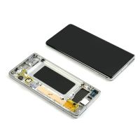 Ecran LCD + Vitre Tactile + châssis Blanc Samsung Galaxy S10+ G975F (officiel)
