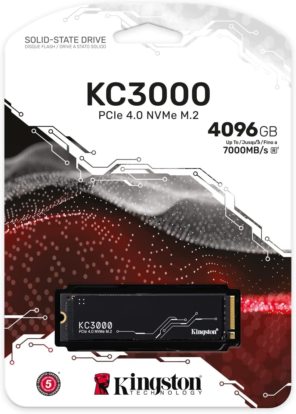SSD 4To KINGSTON KC3000 PCIe 4.0 NVMe M.2 SSD - SKC3000D/4096G - CARON  Informatique - Calais