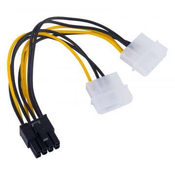 Câble d'alimentation PCI-E 8pins vers 2 molex - AKYGA AK-CA-29