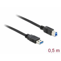 Delock Câble USB 3.0 Type-A mâle USB 3.0 Type-B mâle 0,5 m noir - 85065
