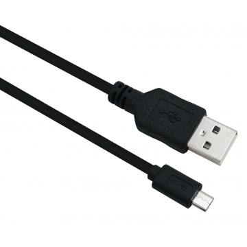 Câble de connexion Helos, fiche USB 2.0 A, Micro-B, 1m, noir