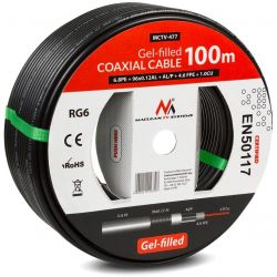 Maclean MCTV-477 Câble Coaxial Gel RG6 - bobine 100Mtre