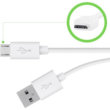 Câble micro B - USB2.0 2m blanc - BELKIN F2CU012BT2M-WHT