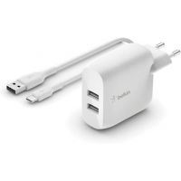 Chargeur BELKIN, 24W, blanc, avec câble USB-C - WCE001VF1MWH