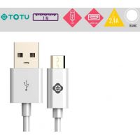 Câble USB vers Micro USB 10W-2,1A blanc 1M TOTU - BMA-019
