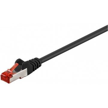 Cable réseau 2m ethernet RJ45 Cat6 S/FTP Gigabit, Noir - Goobay 95498