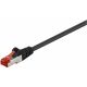 Cable réseau 2m ethernet RJ45 Cat6 S/FTP Gigabit, Noir - Goobay 95498