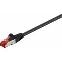 Cable réseau 2m ethernet RJ45 Cat6 S/FTP Gigabit, Noir - Goobay 95498