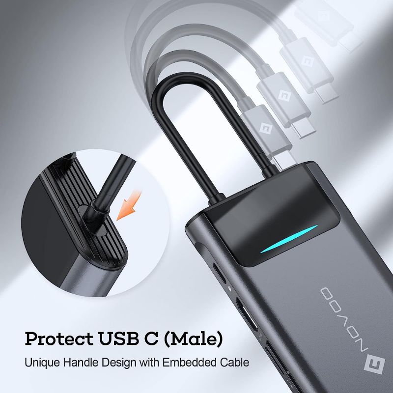 NOVOO Hub USB C HDMI, USB-C vers HDMI 4K, Lecteur de Carte SD