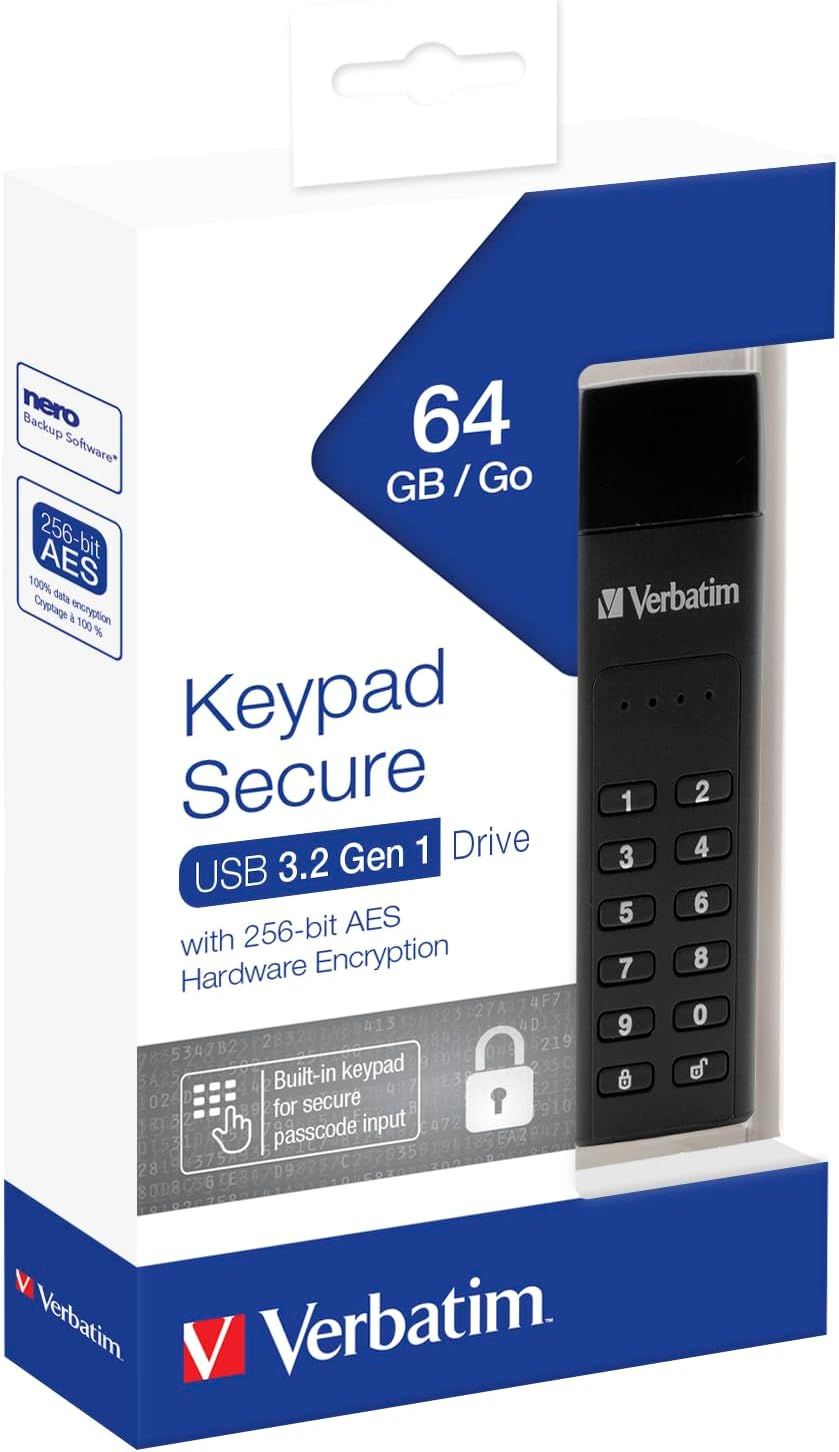 Clé USB 3.2 sécurisée 64Go - Verbatim 49428