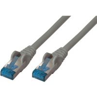 Câble réseau RJ45 50cm S/FTP Cat 6A Gigabit, blanc gris