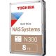 DD 3"1/2 8To TOSHIBA Toshiba N300 HDWG480UZSVA Gold 7200T 256MB