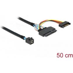 Delock Câble SFF-8643 mâle: U.2 SFF-8639 femelle - alimentation SATA 50 cm - DELOCK 84819