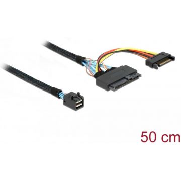 Delock Câble SFF-8643 mâle: U.2 SFF-8639 femelle - alimentation SATA 50 cm - DELOCK 84819