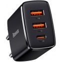 Chargeur USB Compact 2x USB-A + 1x USB-C 30W - BASEUS BSU2897BLK