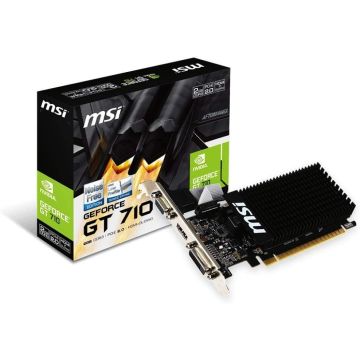 MSI nVidia Geforce GT710 2Go DDR3, GT 710 2GD3H LP - VGA/DVI/HDMI