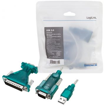 Câble Logilink USB2.0 vers serie DB9 / DB25 - UA0042B