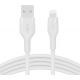 Câble Lightning USB-A 1M, silicon, blanc - BELKIN CAA008BT1MWH