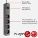 Multiprise hugo!, 4 prises, avec parasurtenseur et 2m de câble H05VV-F3G1,5 (19.500A) - 1150611314