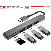 Hub USB 2.0 Type C Advance Xpand Smart - 3 ports Type A + lecteur Micro-SD - HUB-C3U2C