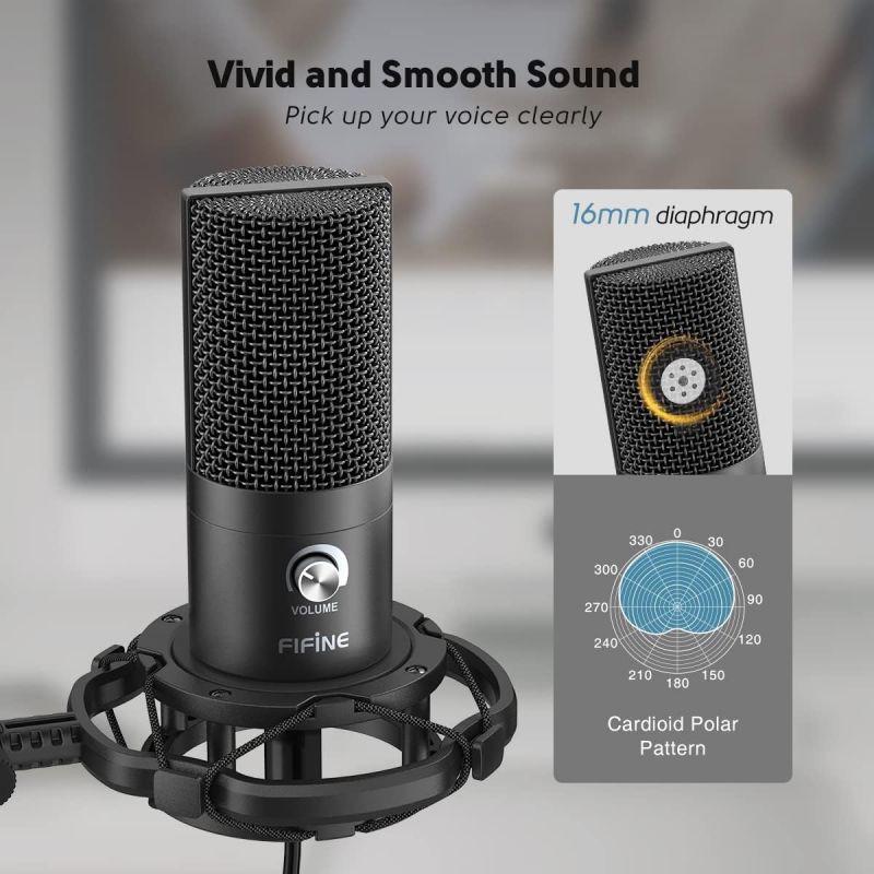 Microphone USB, ordinateur à condensateur pc micro avec support de bras de  perche, filtre pour les jeux, streaming, podcasting, , voix off,  Skype, Twitch