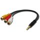 Câable Vidéo/Audio Jack 3,5mm vers 3x RCA 10cm - Lindy 35539