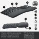 Clavier LOGITECH ERGO K860 - GRAPHITE - 2.4GHZ/BT - CENTRAL (FR)