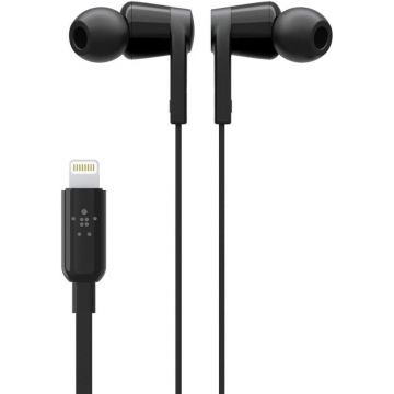 Oreillettes BELKIN Écouteurs pour iPhone Lightning Noir - G3H0001btBLK