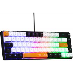 Clavier Gamer The G-Lab Keyz Hydrogen, 60%, noir-blanc-orange - KEYZ-HYDROGEN-BKWO/FR