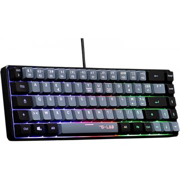 Clavier Gamer The G-Lab Keyz Hydrogen, 60%, gris-noir - KEYZ-HYDRO-GRB/FR