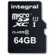 Carte microSD 64Go LEXAR - Class 10 jusqu'à 90Mb/s - INMSDX64G10-90U1