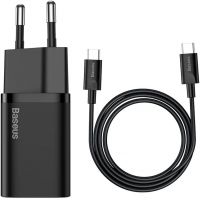 Chargeur USB-C Baseus Super Si 1 port USB-C 25W avec câble - noir - TZCCSUP-L01