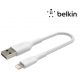 BELKIN, câble USB lighting, 15cm, blanc - CAA002bt0MWH